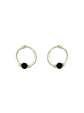 Onyx Beaded Hoops