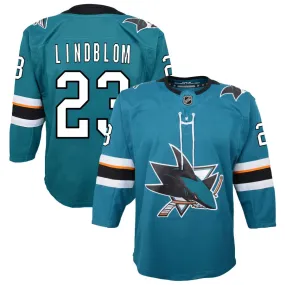 Oskar Lindblom San Jose Sharks Youth 2019/20 Home Premier Jersey - Teal