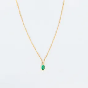 Oval Emerald Wisp Necklace