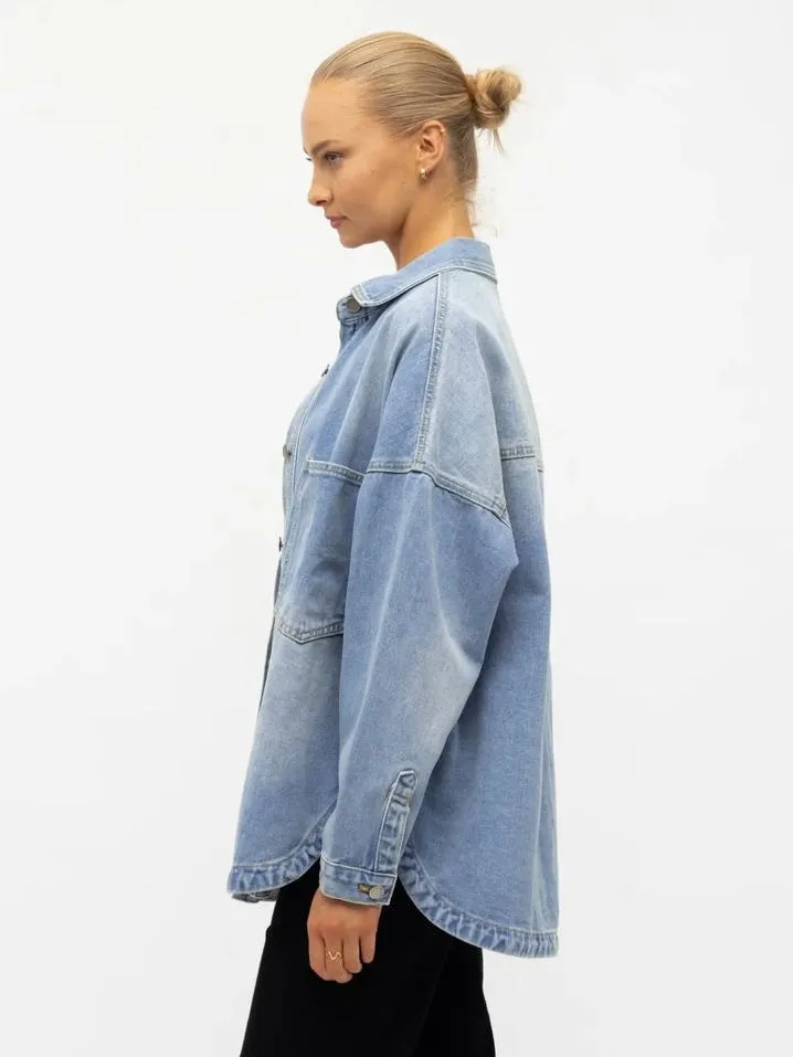 Oversized Denim Jacket - Blue