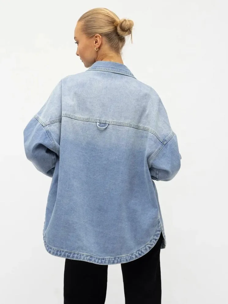 Oversized Denim Jacket - Blue