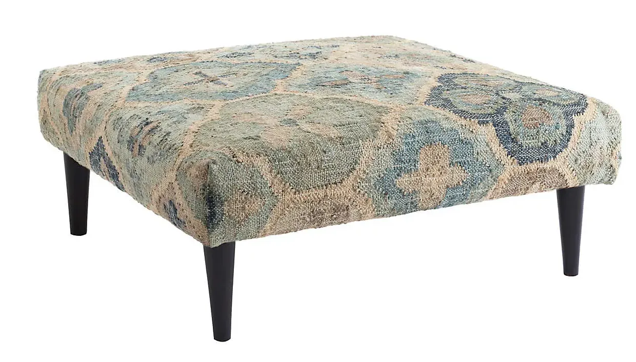 Pali Blue Rug Ottoman - Final Sale 30% off