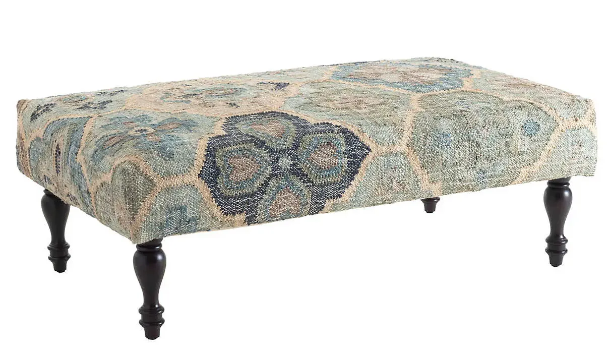 Pali Blue Rug Ottoman - Final Sale 30% off