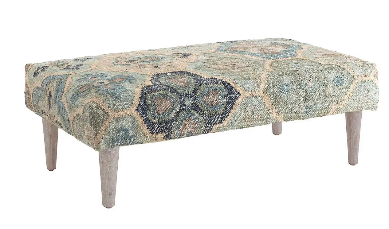 Pali Blue Rug Ottoman - Final Sale 30% off