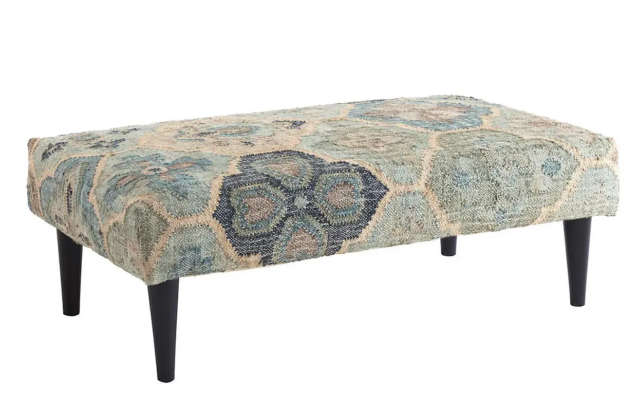 Pali Blue Rug Ottoman - Final Sale 30% off