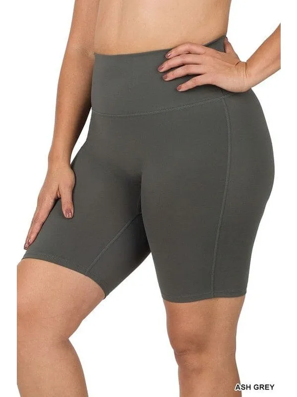 PLUS ATHLETIC HIGH RISE BIKER SHORTS