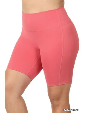 PLUS ATHLETIC HIGH RISE BIKER SHORTS