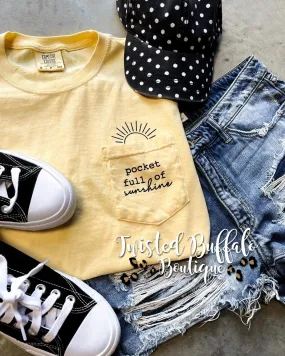 {POCKET FULL OF SUNSHINE} Mellow Yellow Pocket Crew Neck Tee