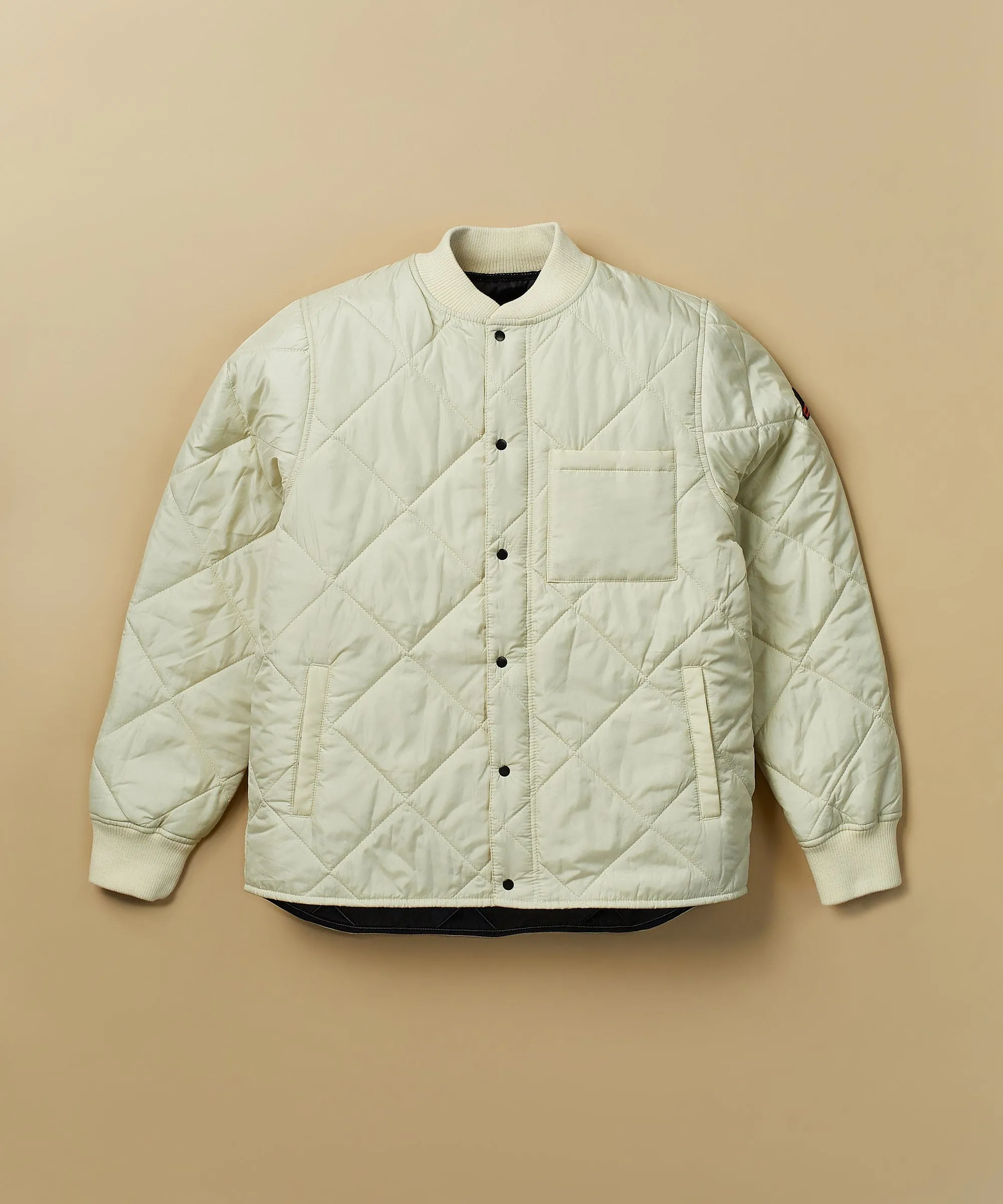 Quilted Shirt Jacket With Lining - Oatmeal