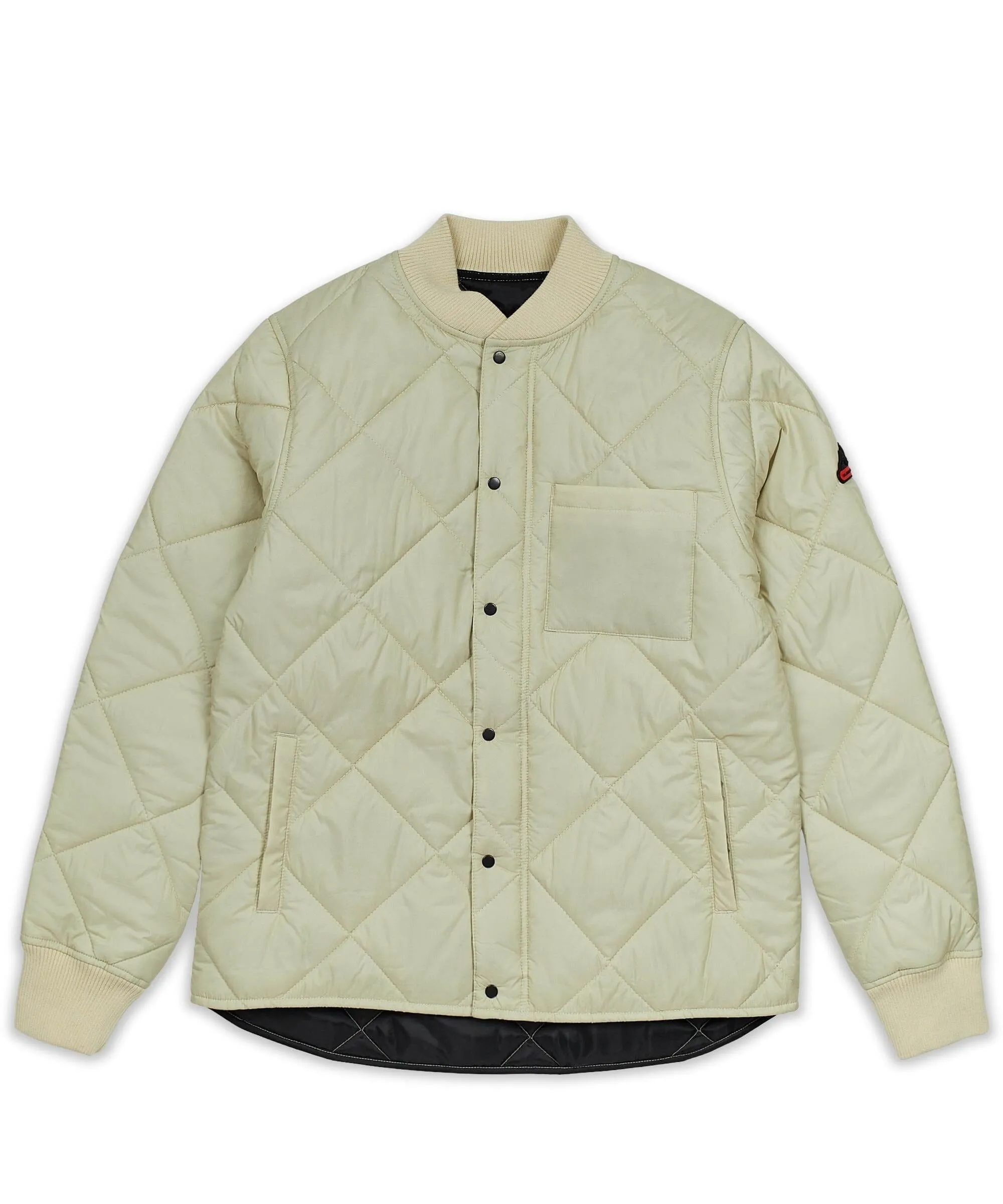 Quilted Shirt Jacket With Lining - Oatmeal