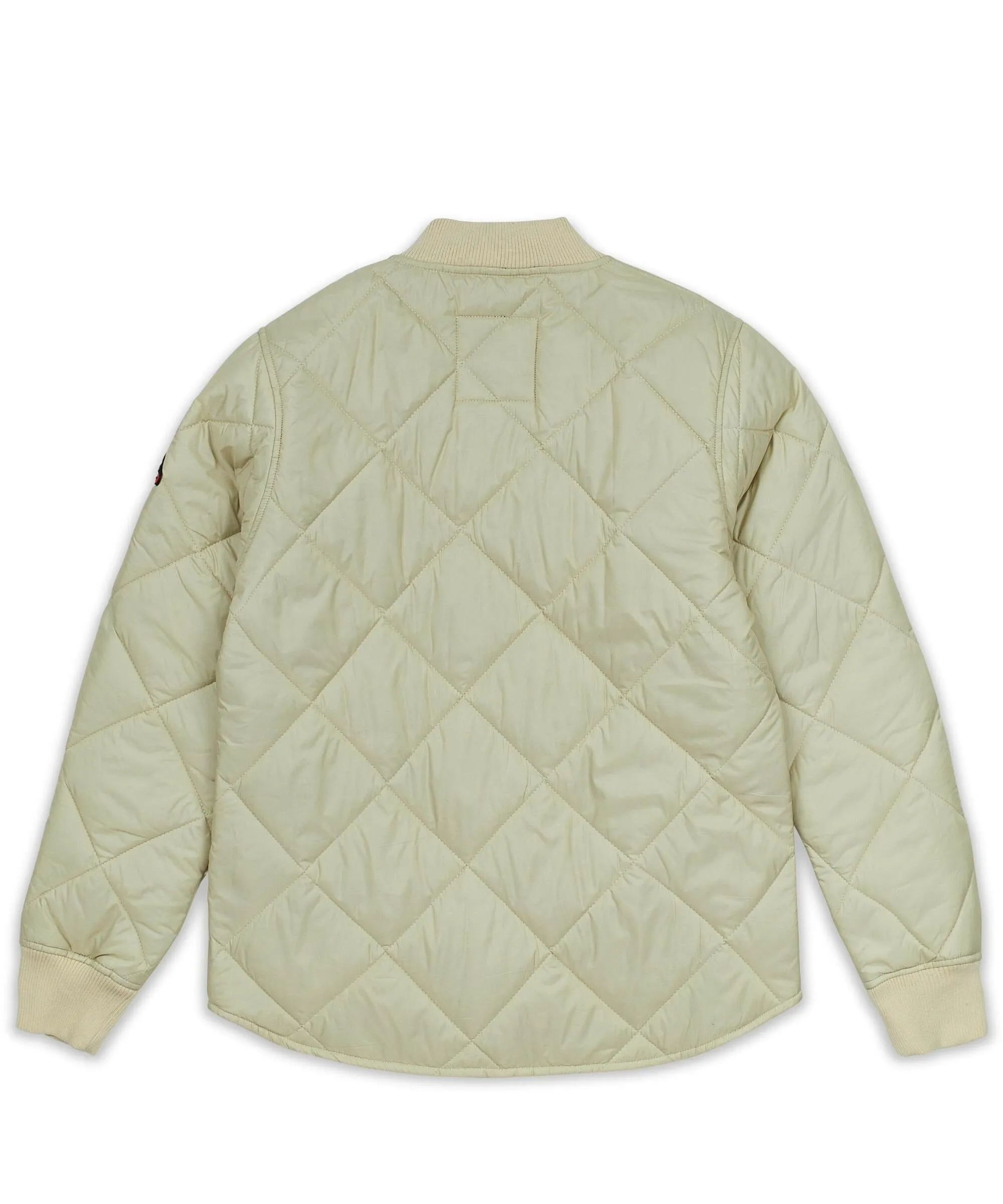 Quilted Shirt Jacket With Lining - Oatmeal