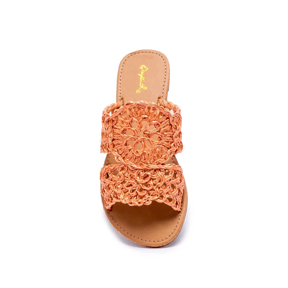 QUPID Athena Raffia Sandal Slides