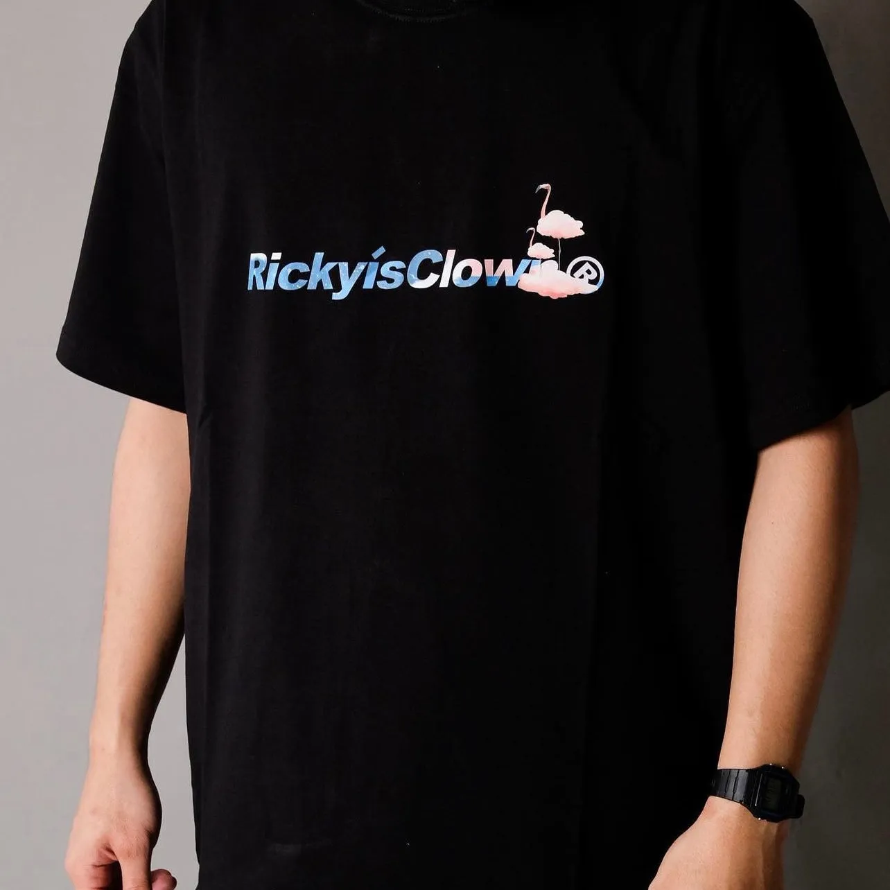 Rickyisclown [RIC] Flamingo Smiley Tee Black [R11220828h-L7]