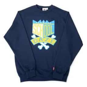 School Daze Crew Neck Sweatshirt - Blue/Gold/Light Blue