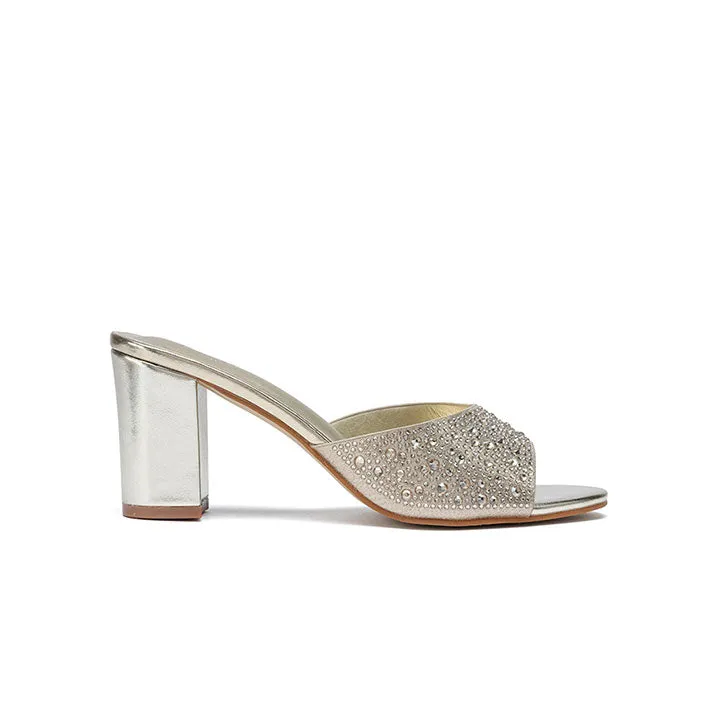 Shiny upper Embellished Mule HL 180