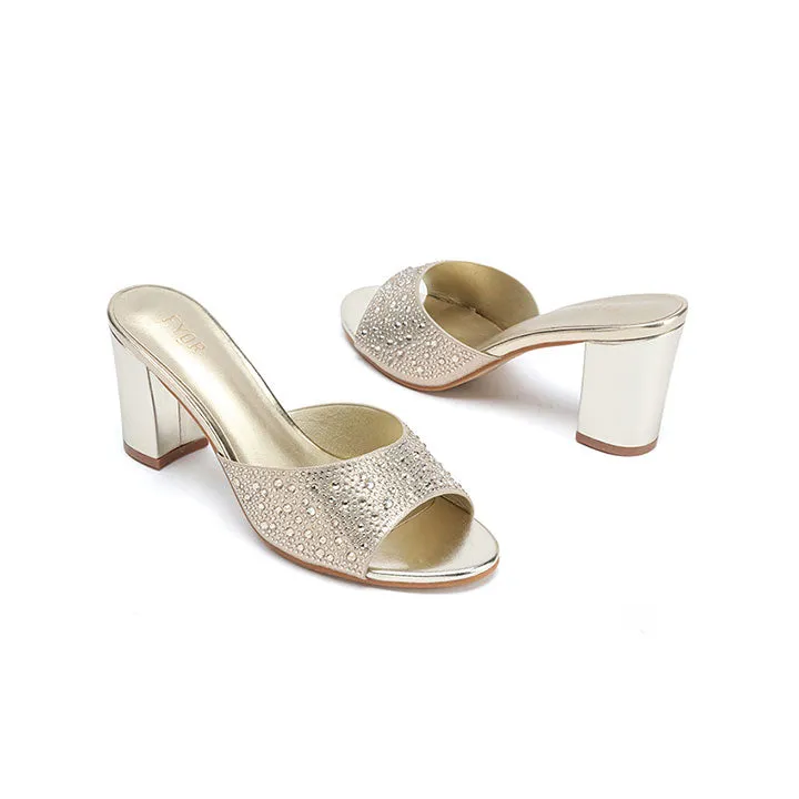 Shiny upper Embellished Mule HL 180