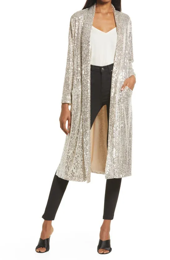 Steve Madden Show Stopper Sequin Jacket - Silver