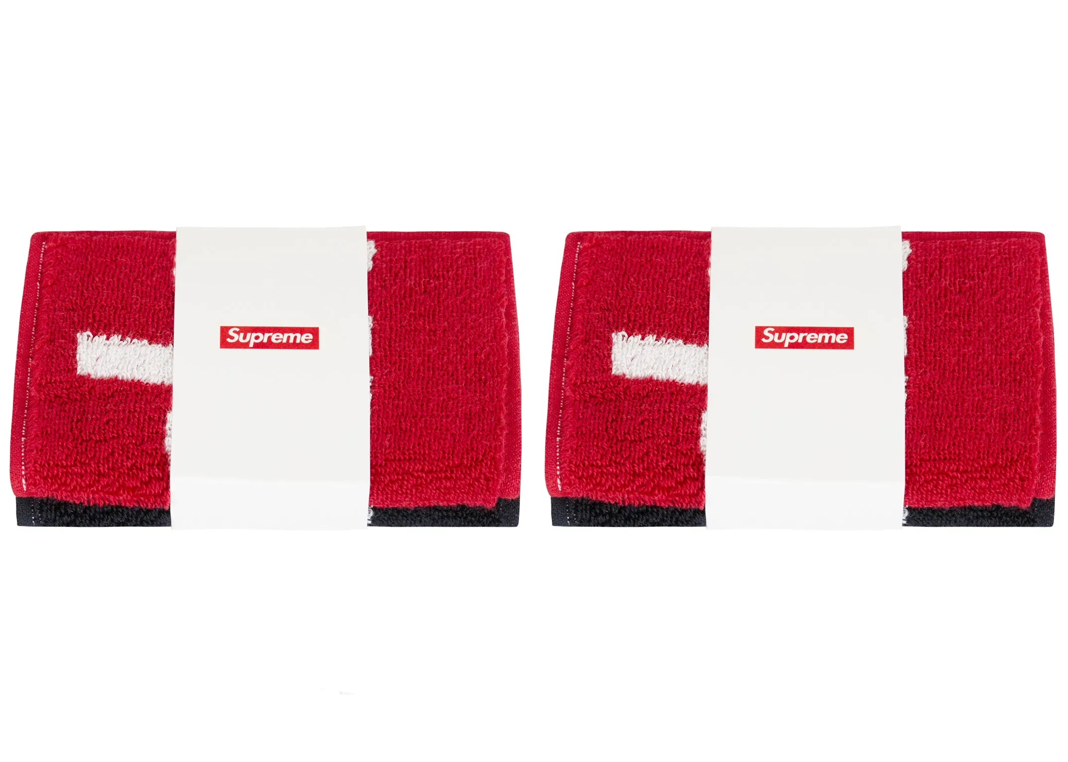 Supreme Imabari Pocket Folding Towels (Set of 2) Black/Red