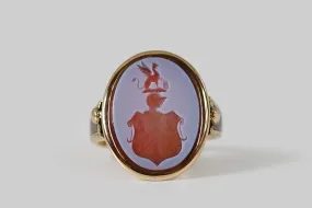 Victorian Hardstone Intaglio Signet Ring