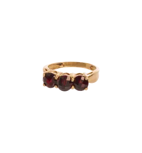 Vintage Thee Strikes Garnet Ring