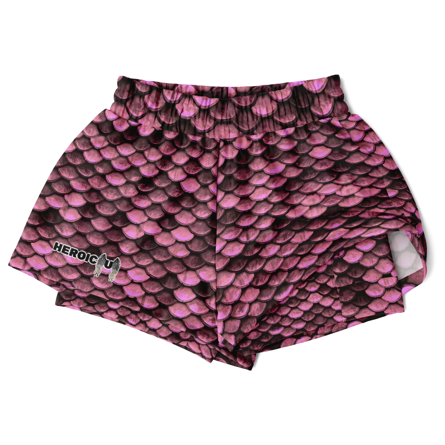 Women's 2-in-1 Shorts - Pink Dragon Skin Pattern for 2023