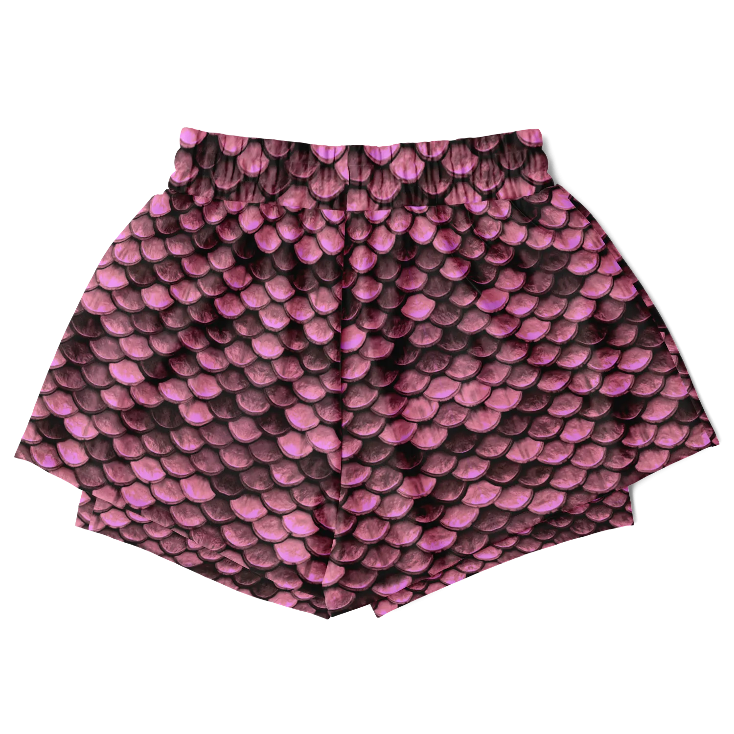 Women's 2-in-1 Shorts - Pink Dragon Skin Pattern for 2023