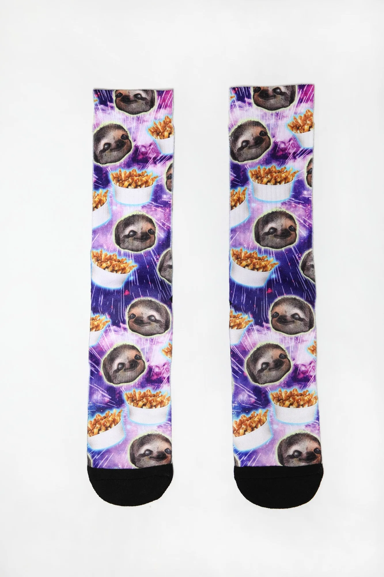 Zoo York Mens Sloths & Poutine Crew Socks